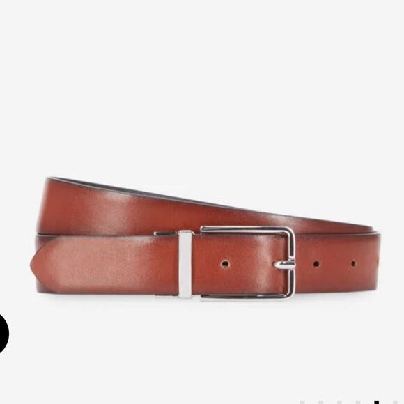 $195 The Kooples REVERSIBLE TWO-TONE LEATHER BELT NWT - Picture 1 of 11